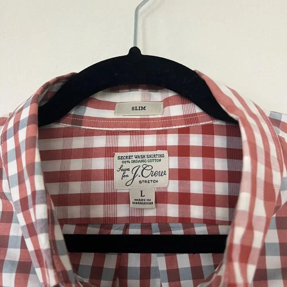 J. Crew Slim Fit Checked Gingham Button Down Shirt